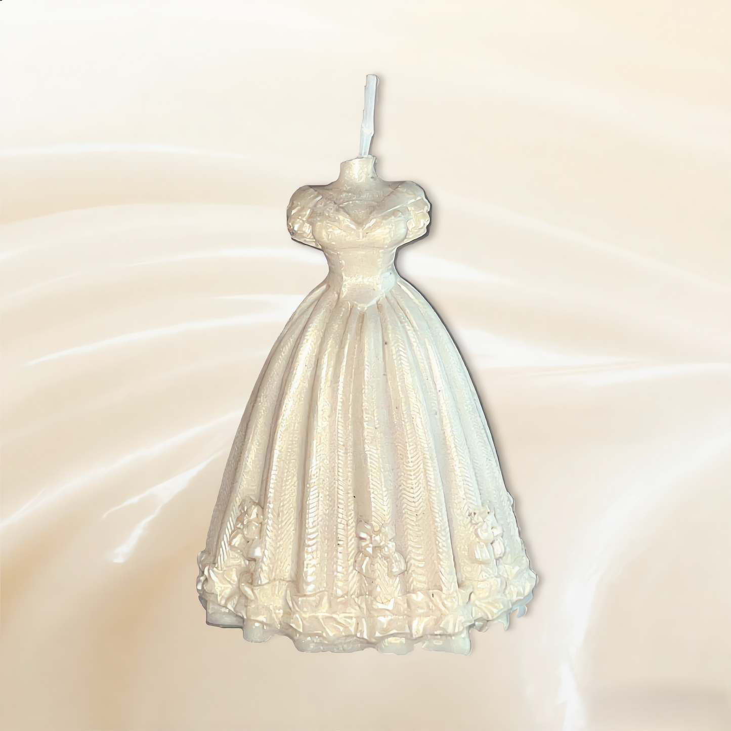 Gown Candle Studio The First Look Sculpted Gown Candle, Pearl White, Soft Glossy Finish, Bridal Décor and Gifting